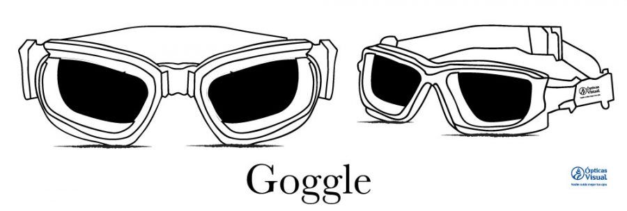 Lentes estilo goggle o máscara de diseñador