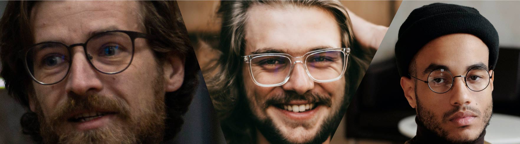 Hombre con cara ovalada usando lentes rectangulares