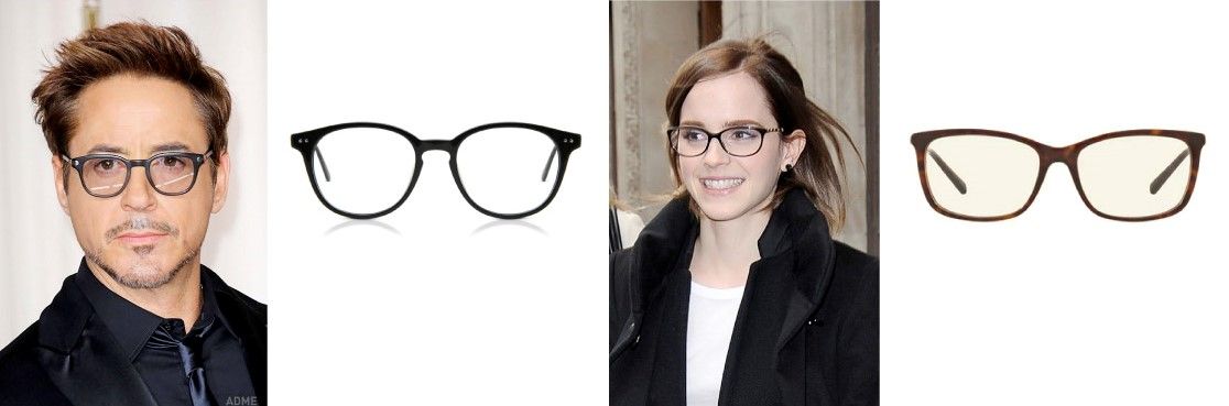 Mujer con cara ovalada usando lentes cat-eye