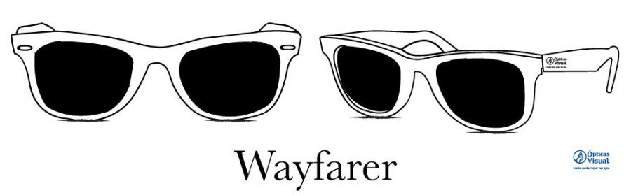 Lentes estilo wayfarer en acetato negro