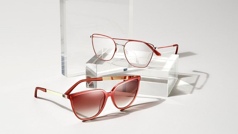 Detalle de materiales de lentes Calvin Klein